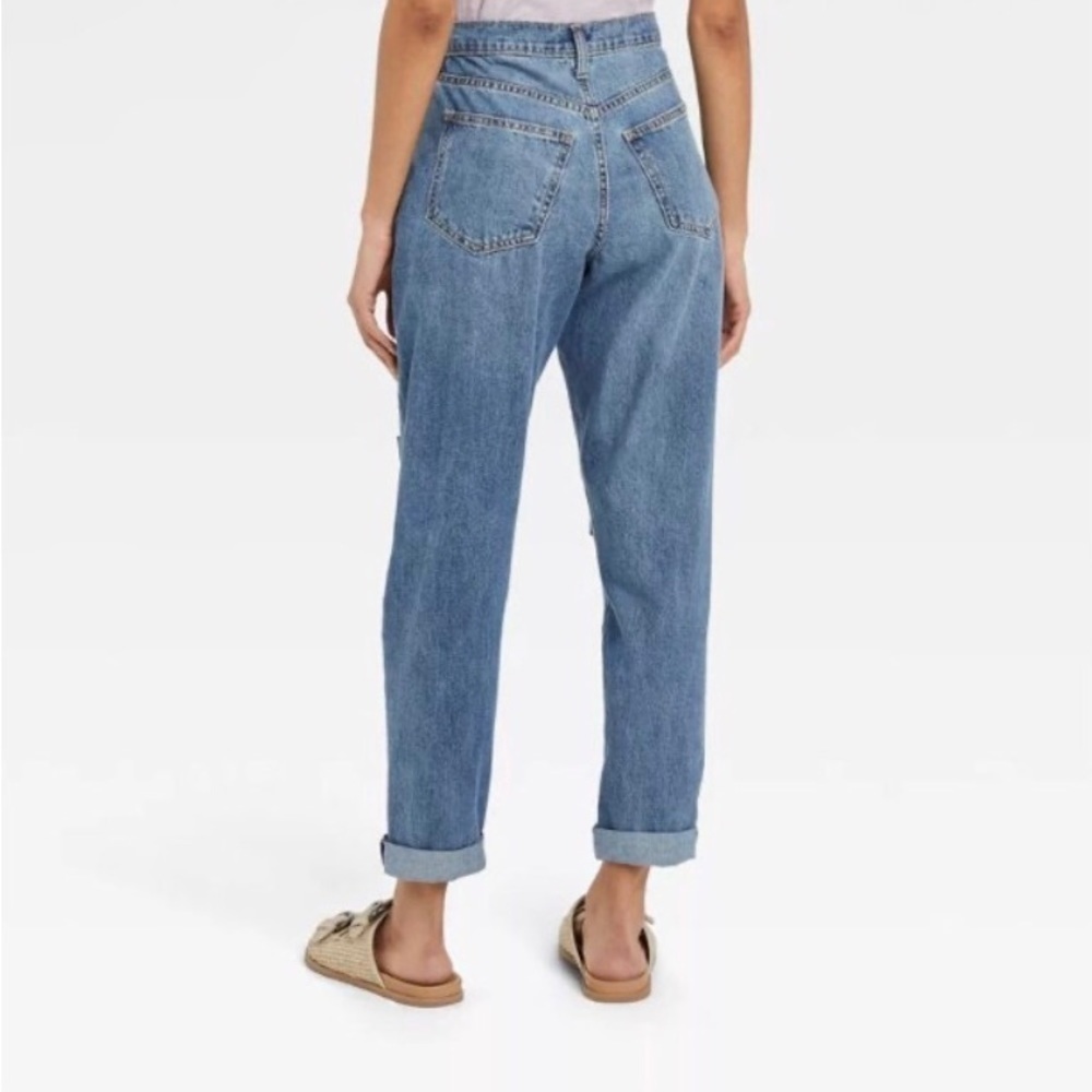 HIGH-RISE BOYFRIEND JEANS - UNIVERSAL THREAD™ MEDIUM WASH Size 00 Batchwork - Picture 2 of 3